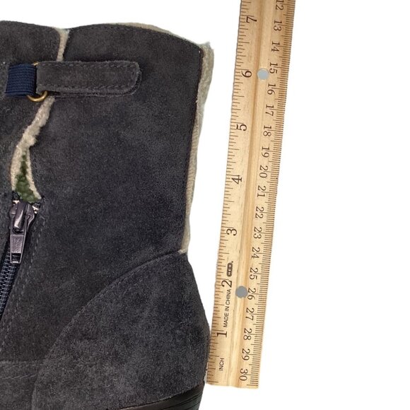 Clark’s Bendables blue suede sherpa lined heeled boots Women's size 8.5 - Picture 7 of 7